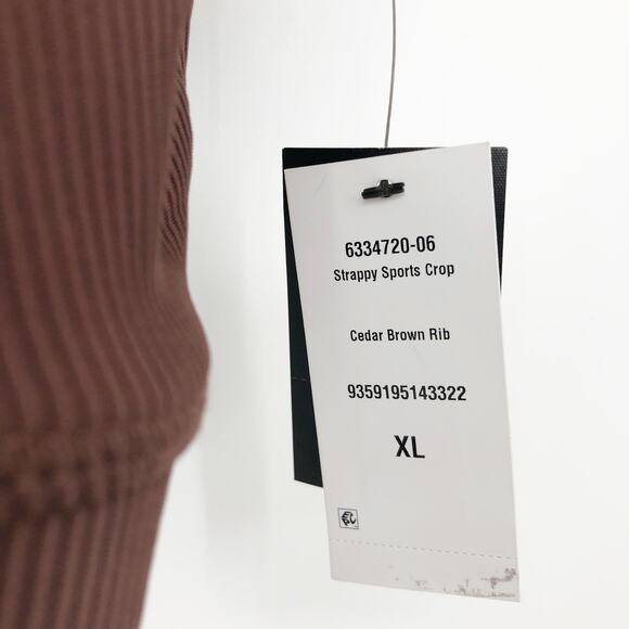 Cotton On: Body Womens Strappy Sports Crop Top XL Brown Rib Scoop Neck Yoga NWT - Picture 6 of 10